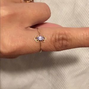 14K Gold Dainty Tanzanite stacking ring 6